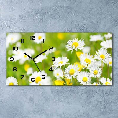 Horloge murale horizontale Marguerites