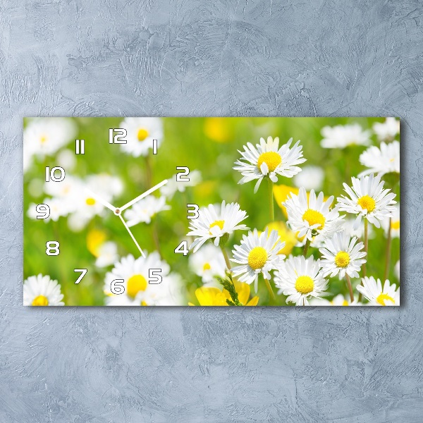 Horloge murale horizontale Marguerites