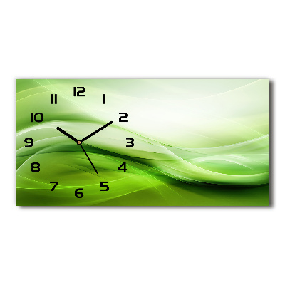 Horloge murale horizontale Fond de vagues vertes