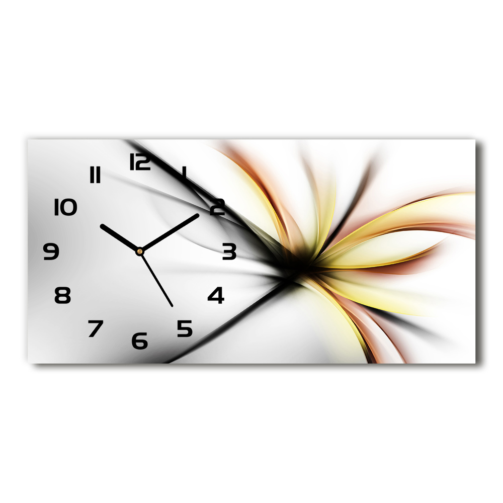 Horloge horizontale en verre Fleur abstraite