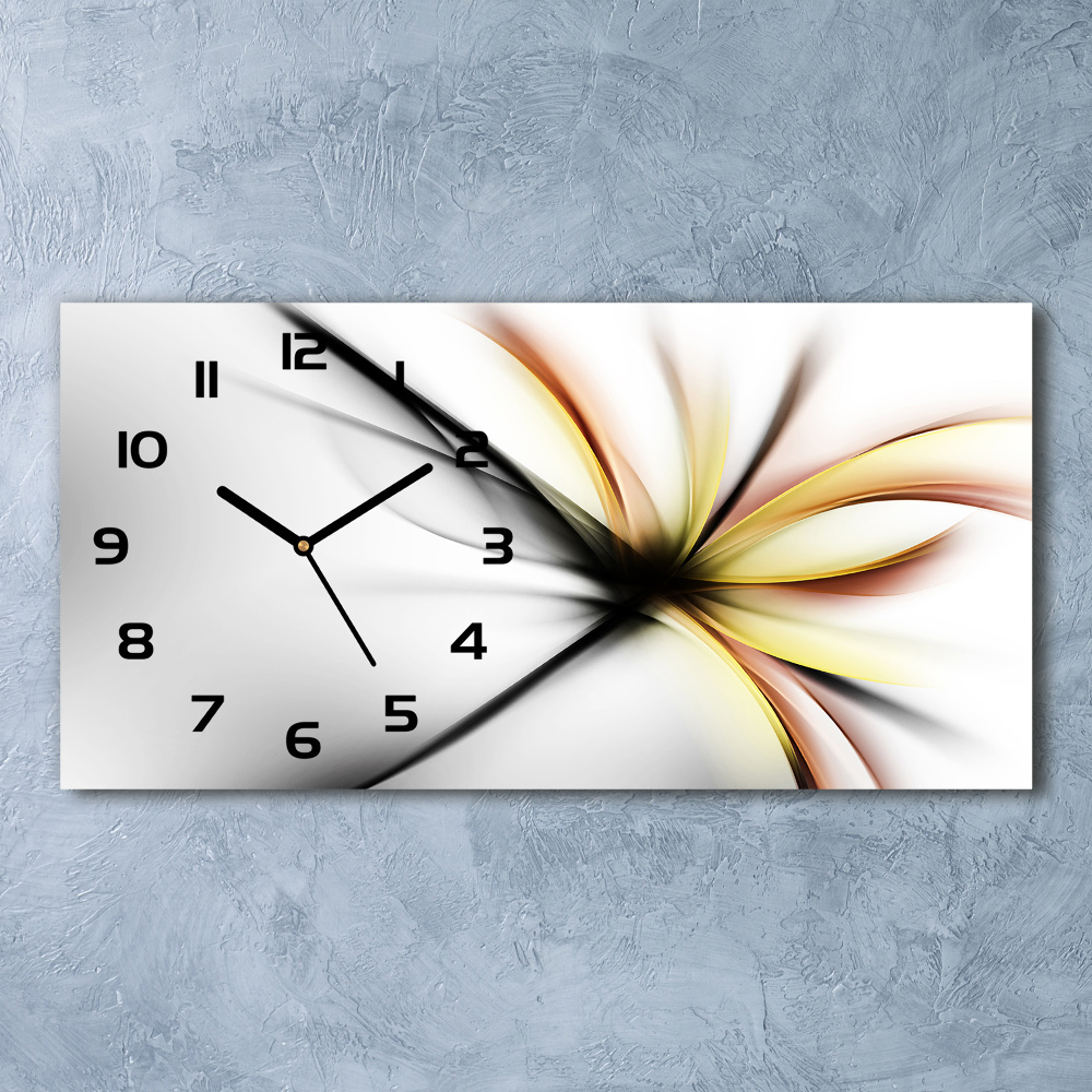 Horloge horizontale en verre Fleur abstraite