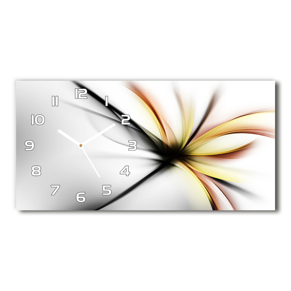 Horloge horizontale en verre Fleur abstraite