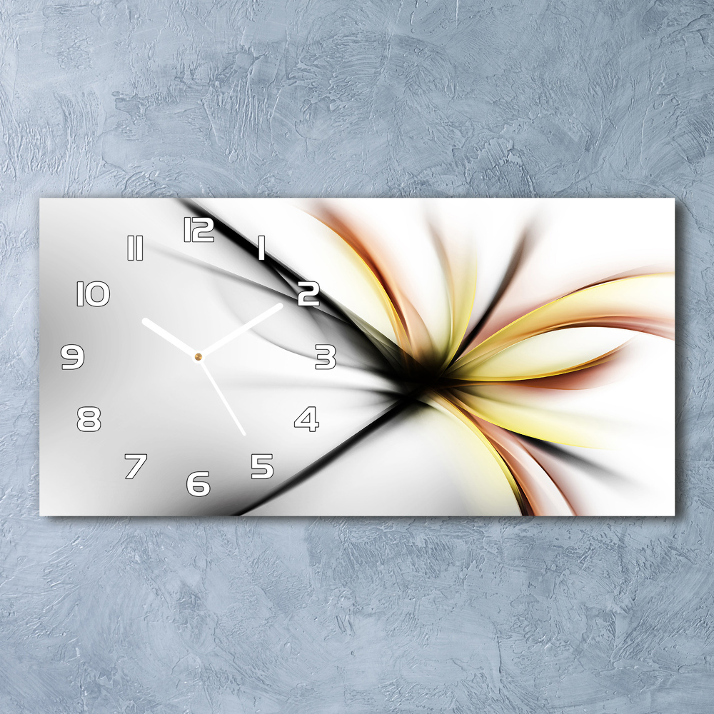 Horloge horizontale en verre Fleur abstraite