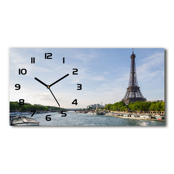 Horloge horizontale en verre Tour Eiffel Paris