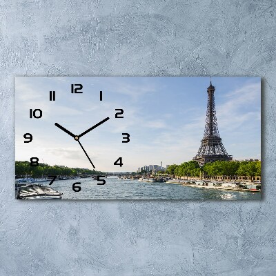 Horloge horizontale en verre Tour Eiffel Paris