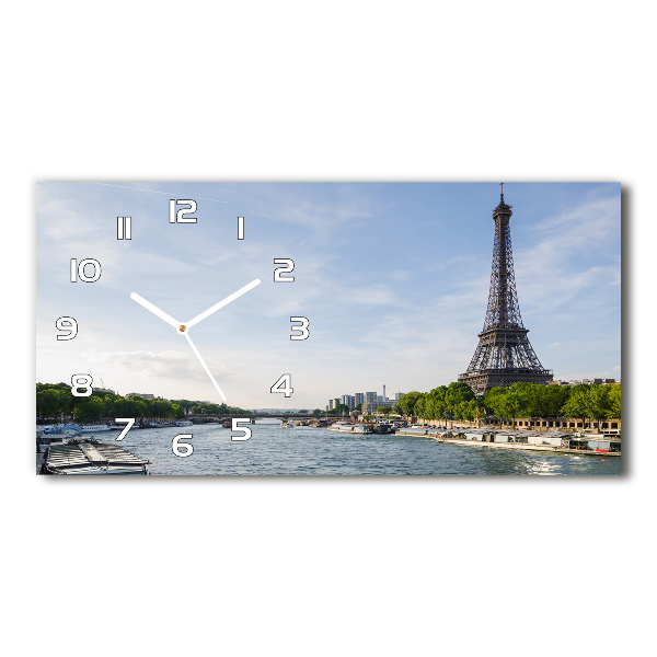 Horloge horizontale en verre Tour Eiffel Paris