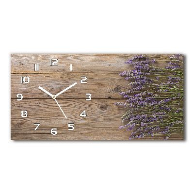 Horloge murale horizontale Lavande sur bois