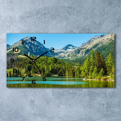 Horloge murale horizontale Lac dans les montagnes