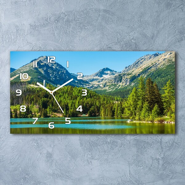 Horloge murale horizontale Lac dans les montagnes