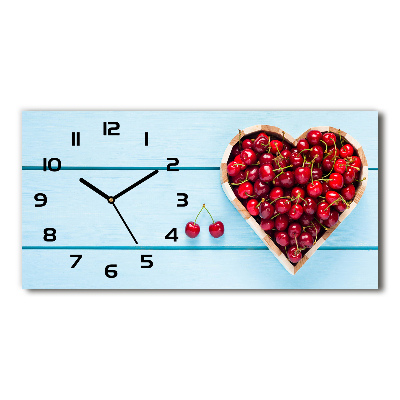 Horloge horizontale Coeurs de cerises