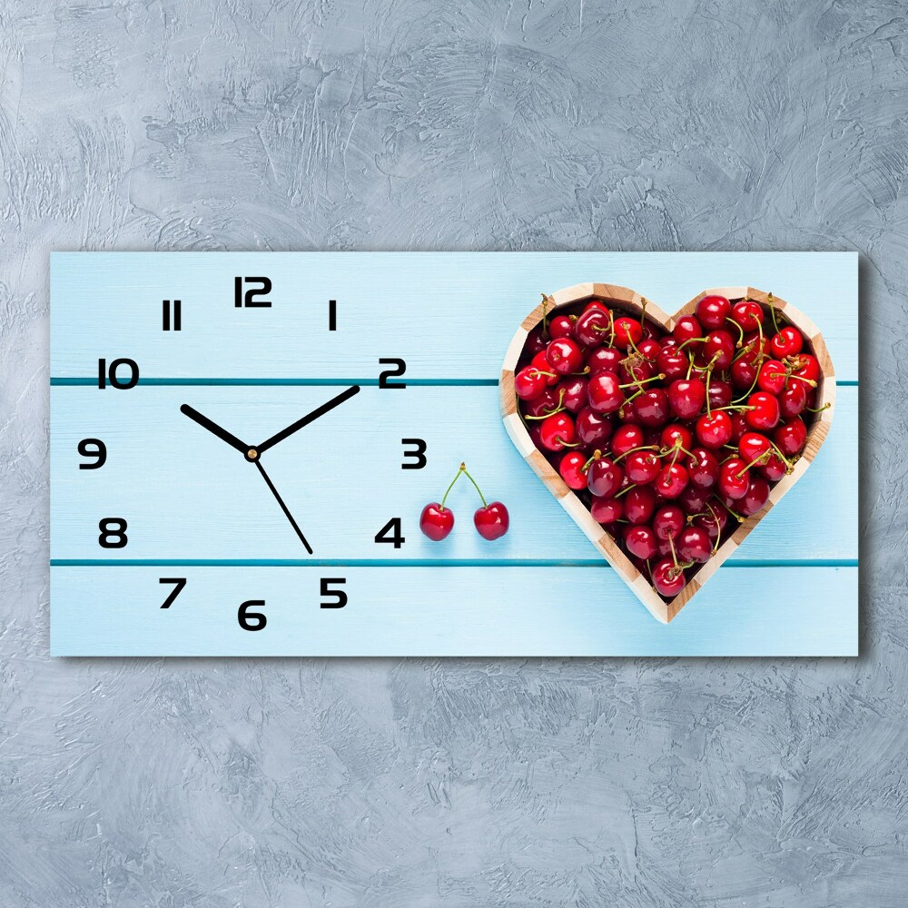 Horloge horizontale Coeurs de cerises