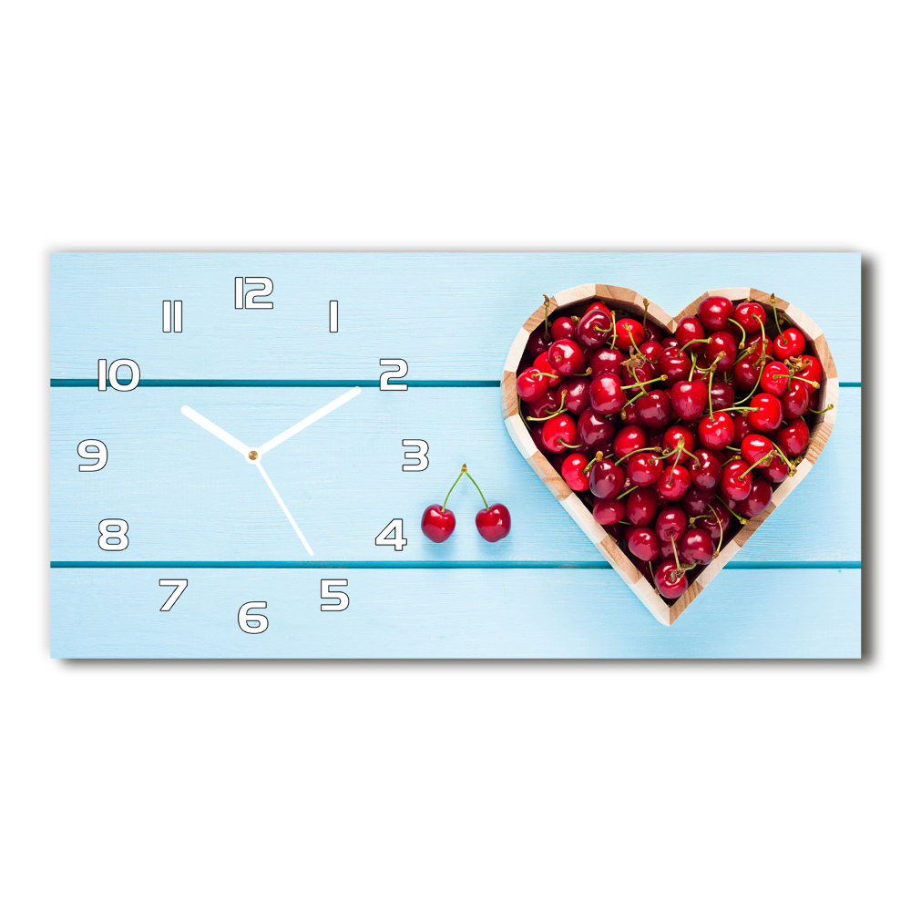 Horloge horizontale Coeurs de cerises