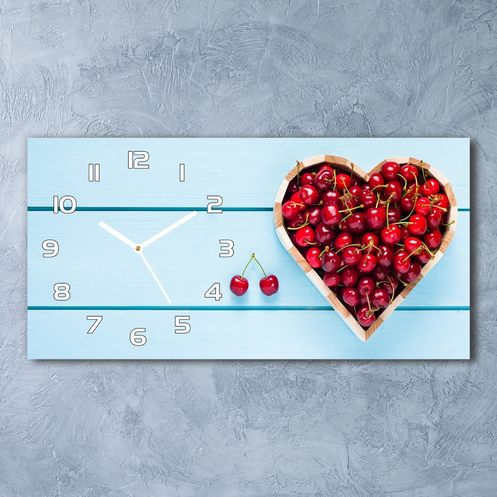 Horloge horizontale Coeurs de cerises