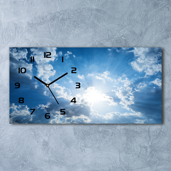 Horloge rectangulaire horizontale Nuages dans le ciel un rayon de soleil