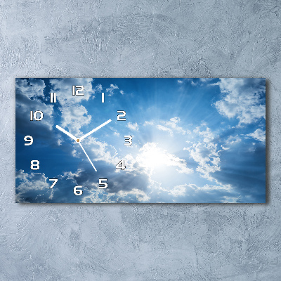 Horloge rectangulaire horizontale Nuages dans le ciel un rayon de soleil