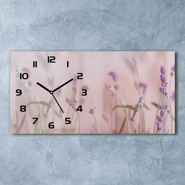 Horloge horizontale en verre Lavande