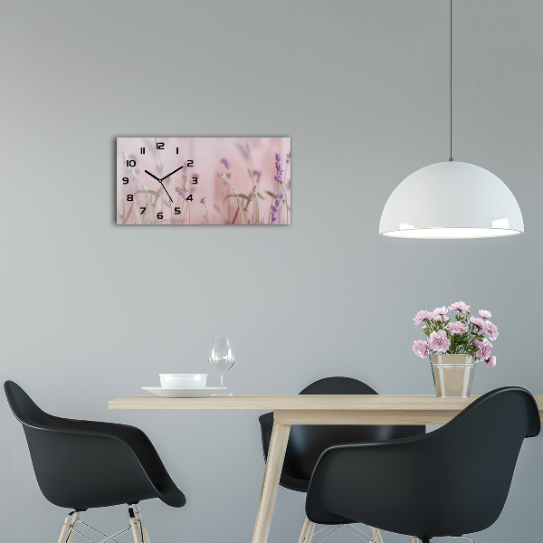 Horloge horizontale en verre Lavande