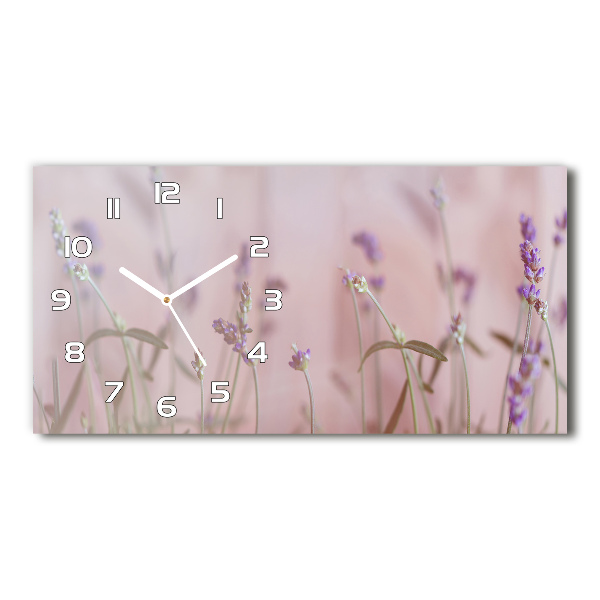 Horloge horizontale en verre Lavande