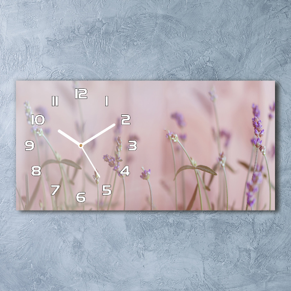 Horloge horizontale en verre Lavande