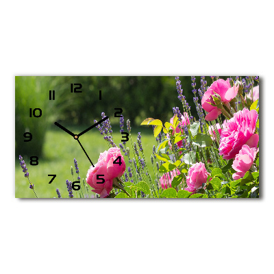 Horloge murale horizontale Rose sauvage