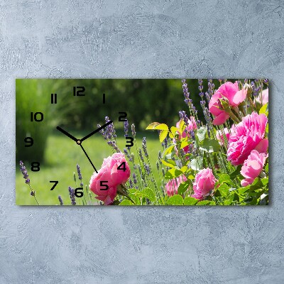 Horloge murale horizontale Rose sauvage