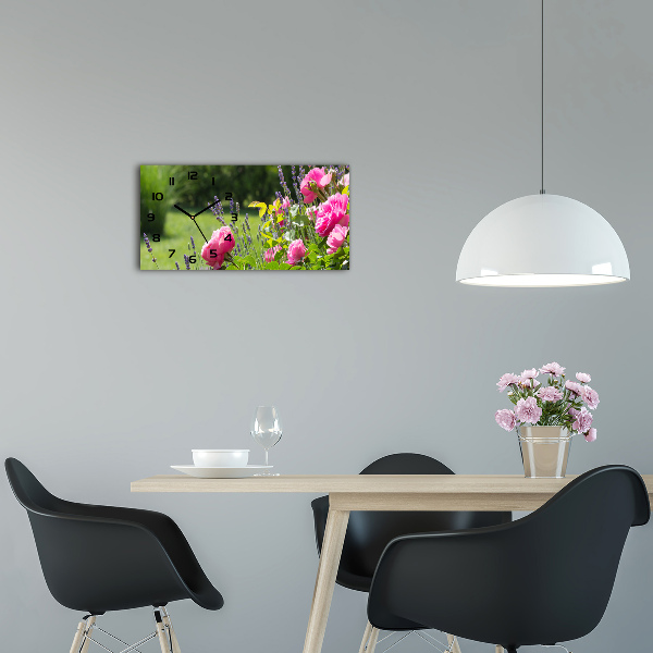 Horloge murale horizontale Rose sauvage