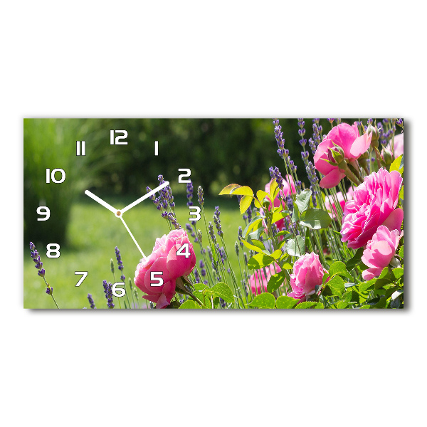 Horloge murale horizontale Rose sauvage