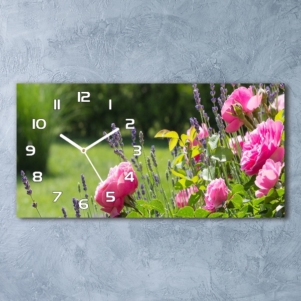 Horloge murale horizontale Rose sauvage