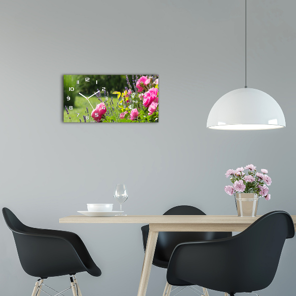 Horloge murale horizontale Rose sauvage