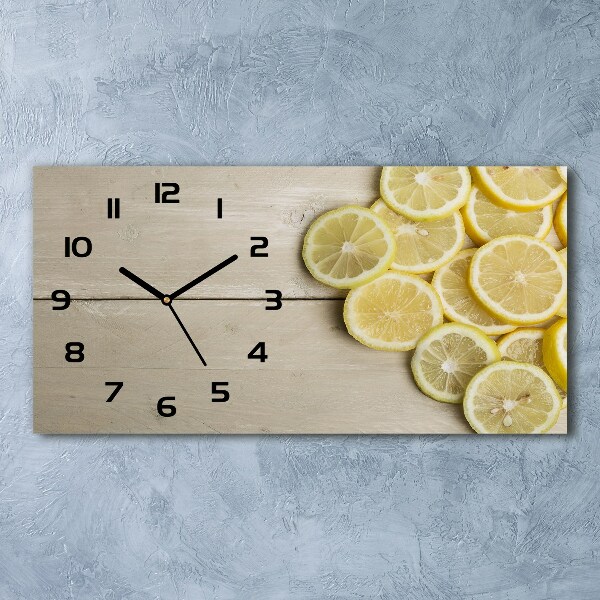 Horloge horizontale en verre Bois de citrons