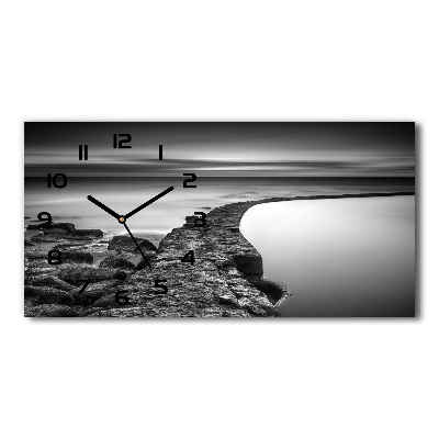 Horloge horizontale en verre Plage caillouteuse