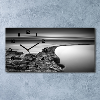 Horloge horizontale en verre Plage caillouteuse