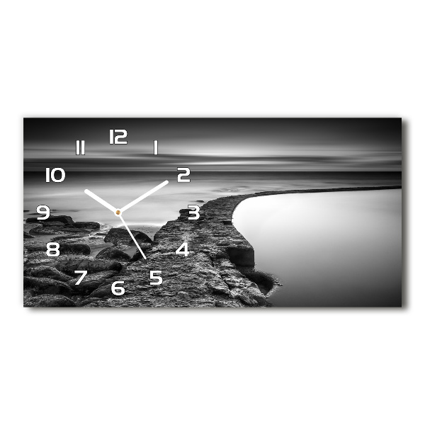 Horloge horizontale en verre Plage caillouteuse
