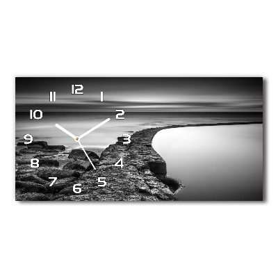 Horloge horizontale en verre Plage caillouteuse