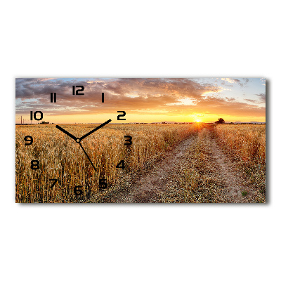 Horloge horizontale en verre Champ de blé