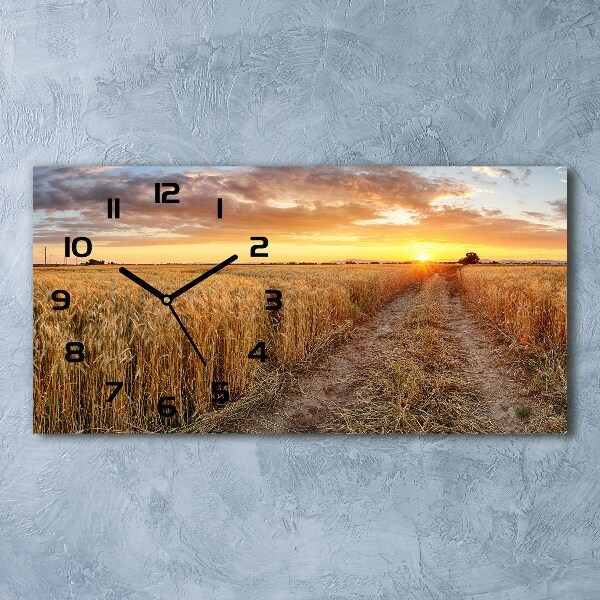 Horloge horizontale en verre Champ de blé