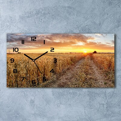 Horloge horizontale en verre Champ de blé