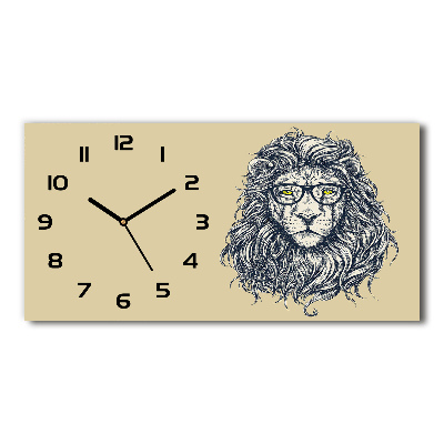 Horloge rectangulaire horizontale Lion hipster