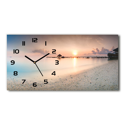 Horloge horizontale en verre Plage des Maldives