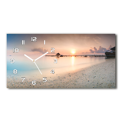 Horloge horizontale en verre Plage des Maldives