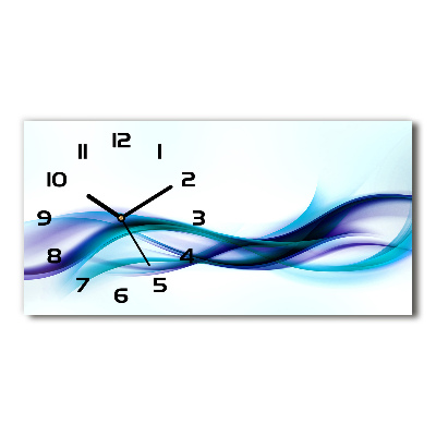 Horloge horizontale en verre Vague abstraite