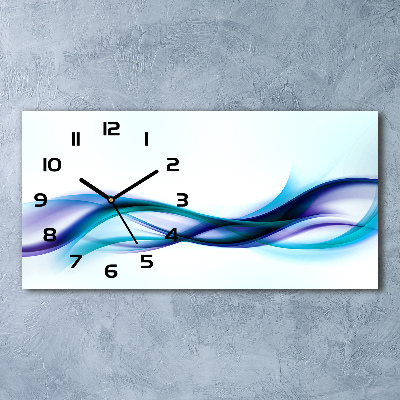 Horloge horizontale en verre Vague abstraite