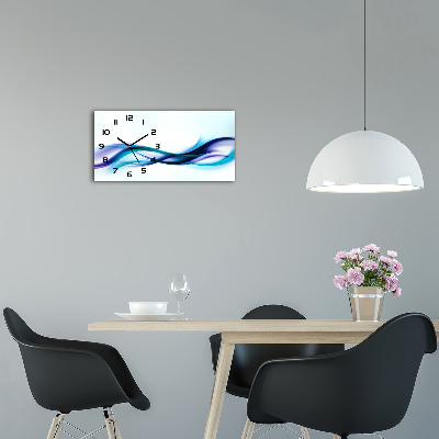 Horloge horizontale en verre Vague abstraite