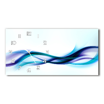 Horloge horizontale en verre Vague abstraite