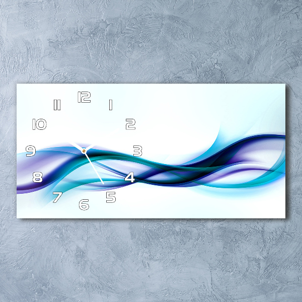 Horloge horizontale en verre Vague abstraite