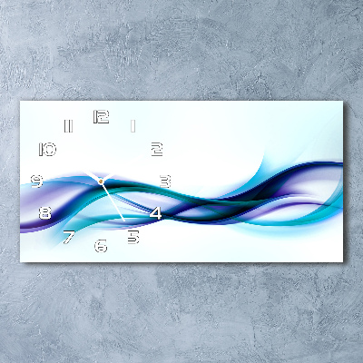 Horloge horizontale en verre Vague abstraite