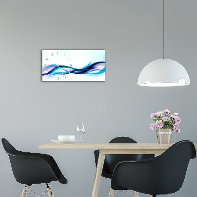 Horloge horizontale en verre Vague abstraite