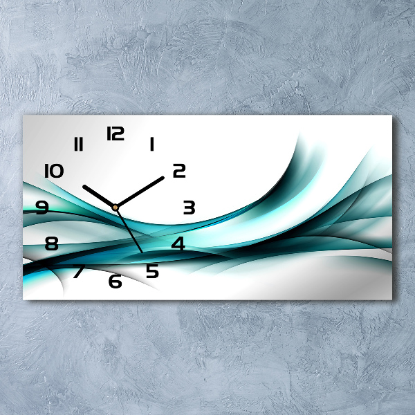 Horloge rectangulaire horizontale Vague abstraite