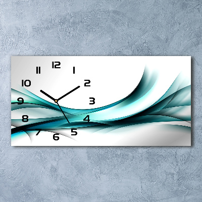 Horloge rectangulaire horizontale Vague abstraite