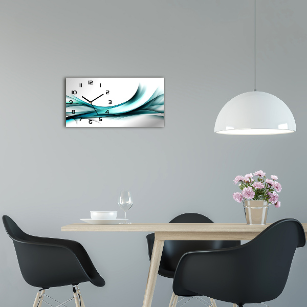Horloge rectangulaire horizontale Vague abstraite